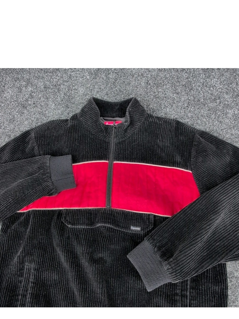 Supreme Jacket Mens Extra Large Black Corduroy Ski Anorak Pouch Lined Box Logo